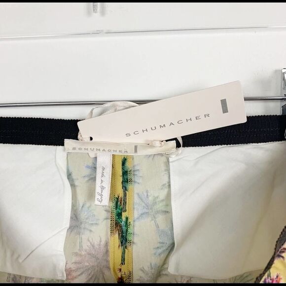 Dorothea Schumacher Women's Size 2 Yellow Capri Psychedelic Palm Trees Pant - Picture 3 of 7